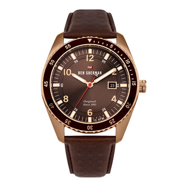 Ben Sherman Ronnie Sports Brown Sunray Dial Leather Watch