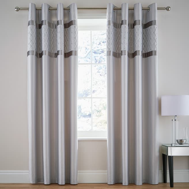 Catherine Lansfield Sequin Cluster 168x183cm Curtains, Silver
