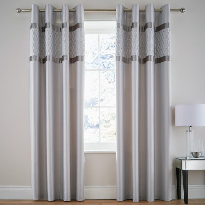 Catherine Lansfield Sequin Cluster 168x229cm Curtains, Silver