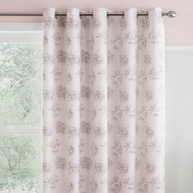 Catherine Lansfield Charlotte 168x183cm Curtains, Blush