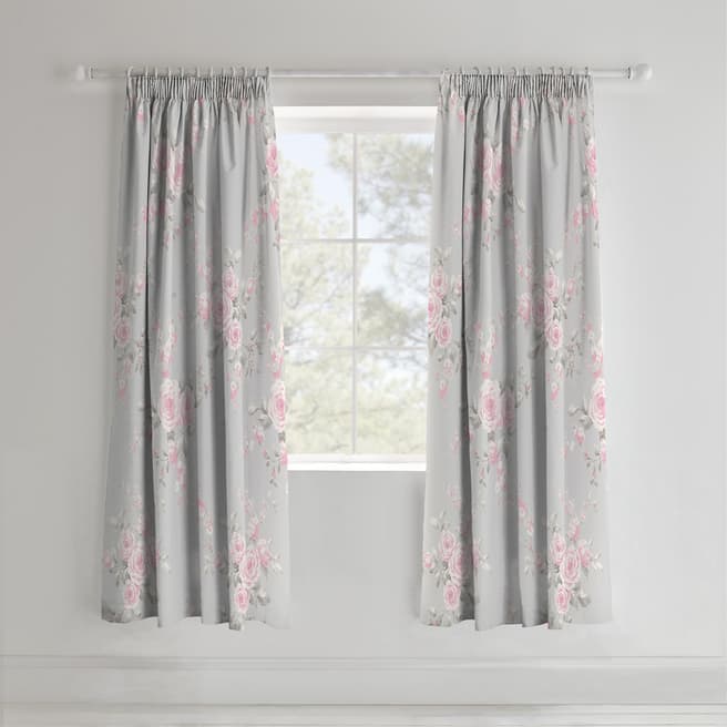 Catherine Lansfield Canterbury 168x183cm Curtains, Grey