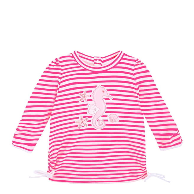 Sunuva Baby Girls Pink Seahorse Rash Vest