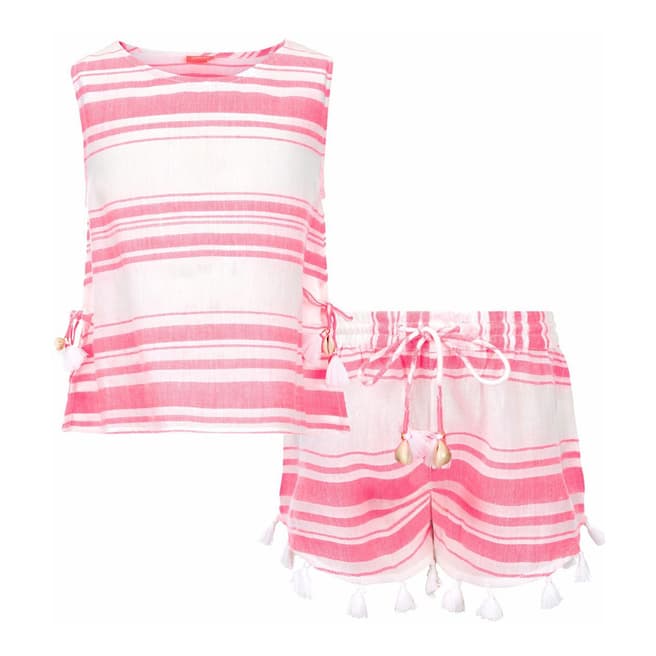 Sunuva Girls Pink and White Short Set