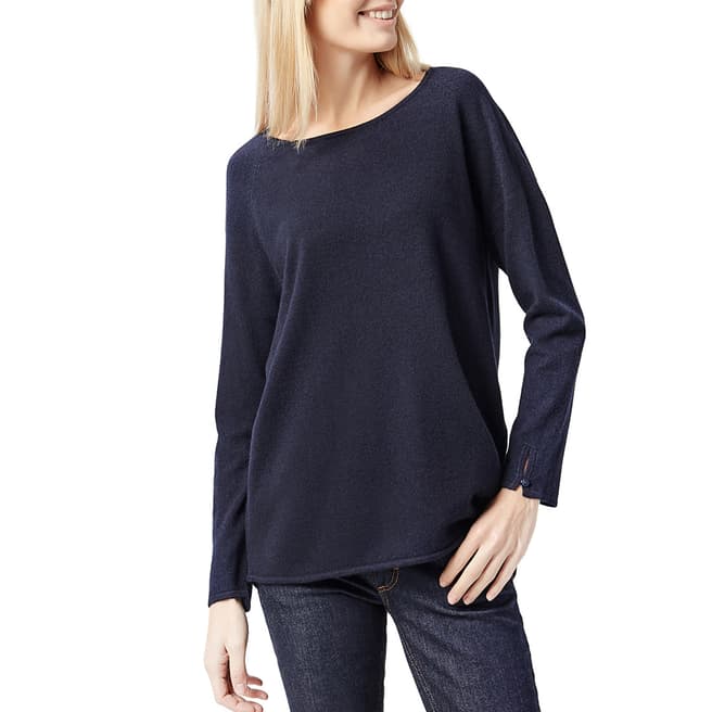 Manode Navy Relaxed Wool/Cashmere Jumper