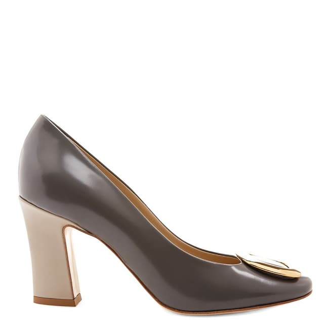 Hobbs London Warm Grey Leather Ada Court Shoes