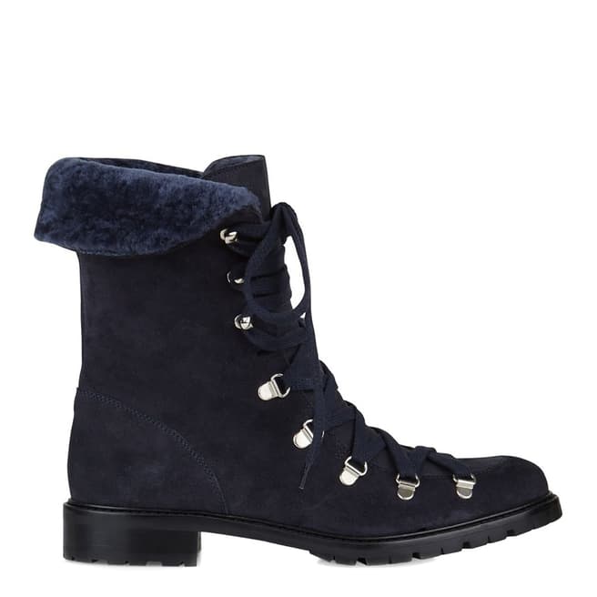 Hobbs London Navy Suede Phoebe Lace Up Boots 