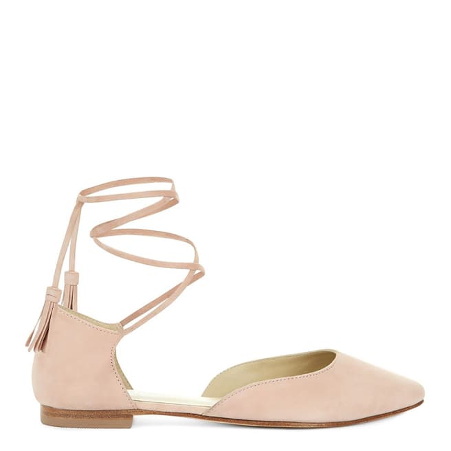 Hobbs London Dusky Rose Suede Willow Pointy Flats