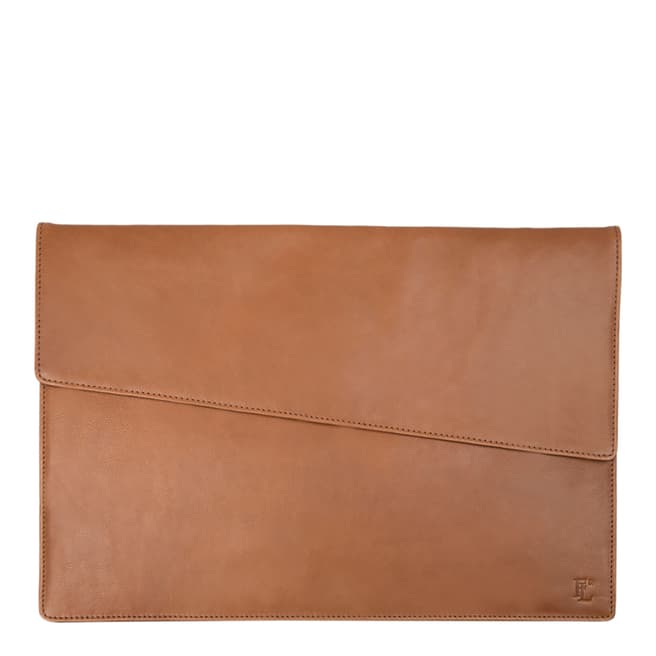 Forbes & Lewis Brown Lancing Leather Laptop Case 15 Inch