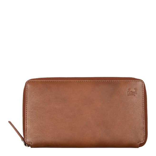 Forbes & Lewis Brown Leather Travel Wallet