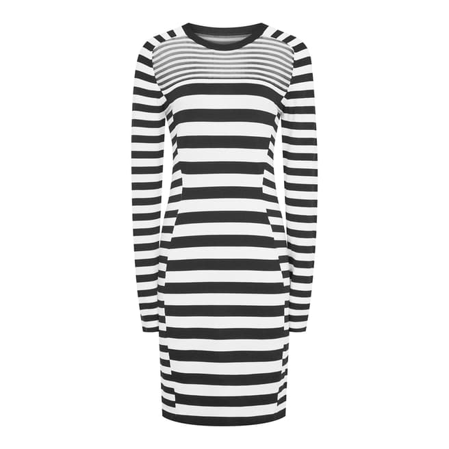 Reiss Black/White Jolie Stripe Dress