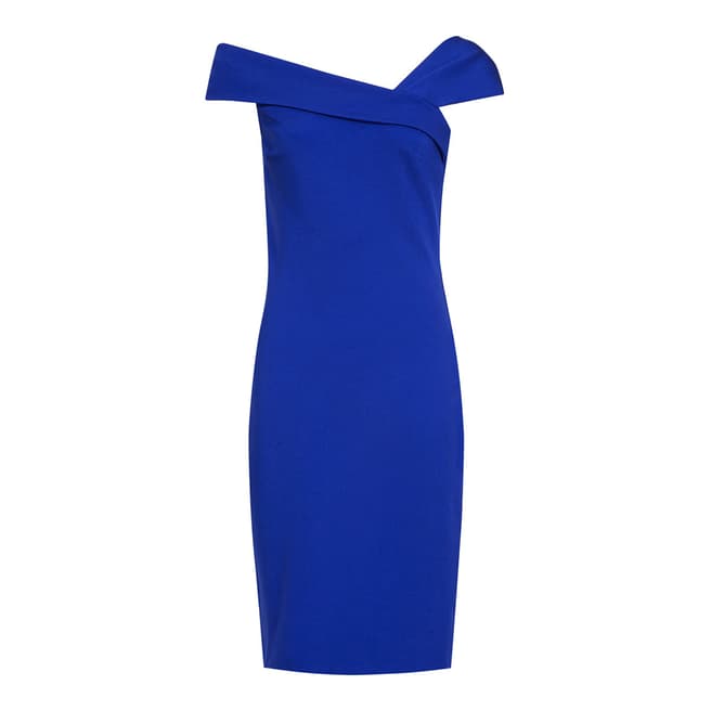Reiss Bright Blue Lyn Bardot Dress