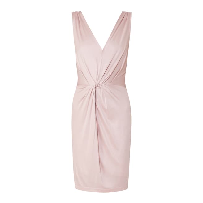 Reiss Pink Kiera Twist Detailed Dress