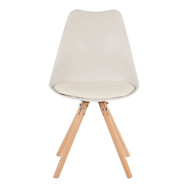 Premier Housewares Stockholm White Chair, Beechwood Legs