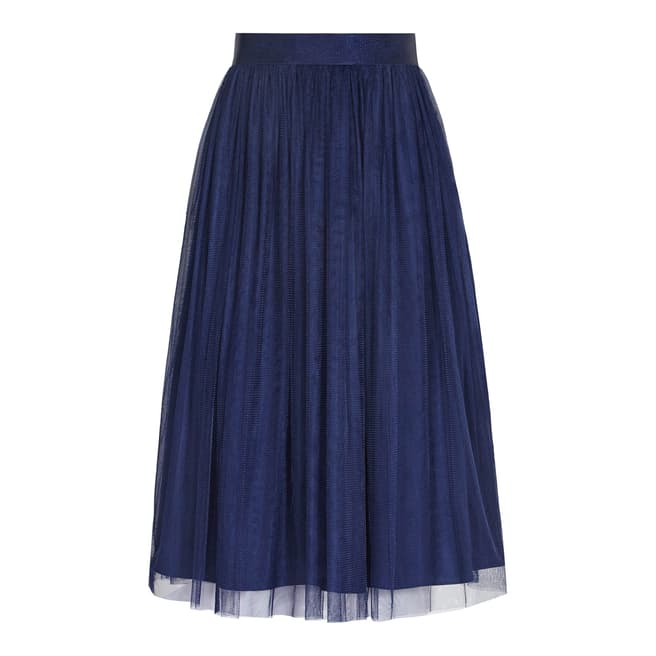 Reiss Bright Blue Crystal Midi Skirt