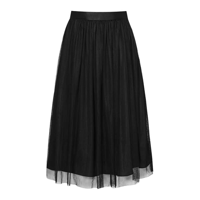 Reiss Black Crystal Midi Skirt