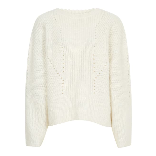 Reiss Off White Meagan Ribbed Jumper