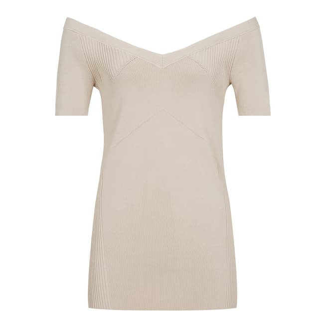 Reiss Apricot Rosina Cold Shoulder Top