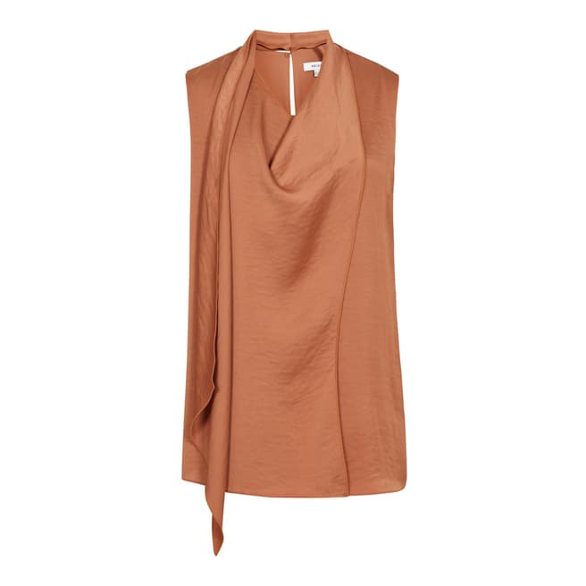 Reiss Bronzed Blush Claire Draped Top