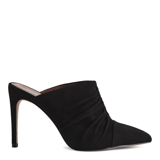 Reiss Black Ameline Ruched Leather Heels