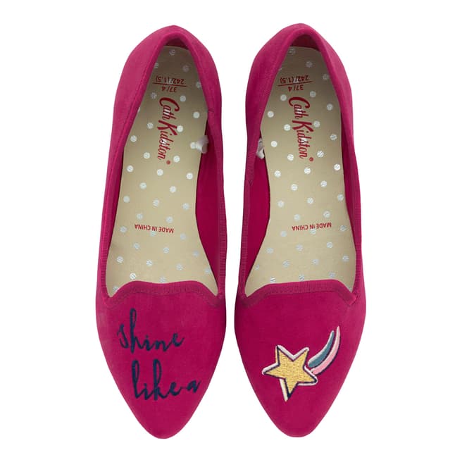 Cath Kidston Fuchsia Pink Novelty Embroidered Pumps