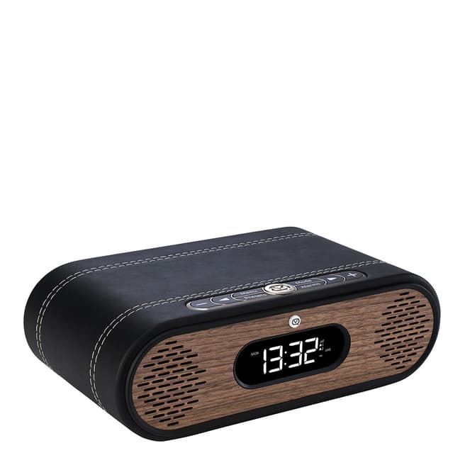 VQ Real Wood Rosie-Lee  DAB+/FM Radio & Bluetooth Speaker - Black Leather & Walnut