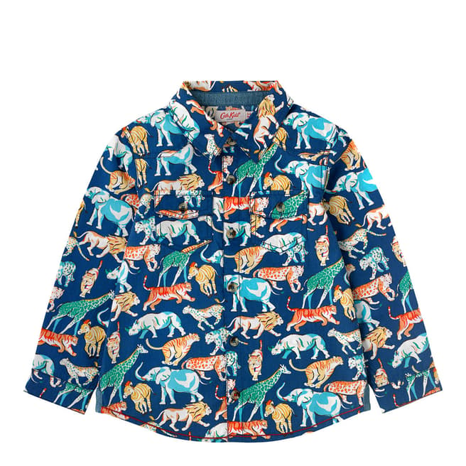 Cath Kidston Boys Blue Safari Animal Shirt