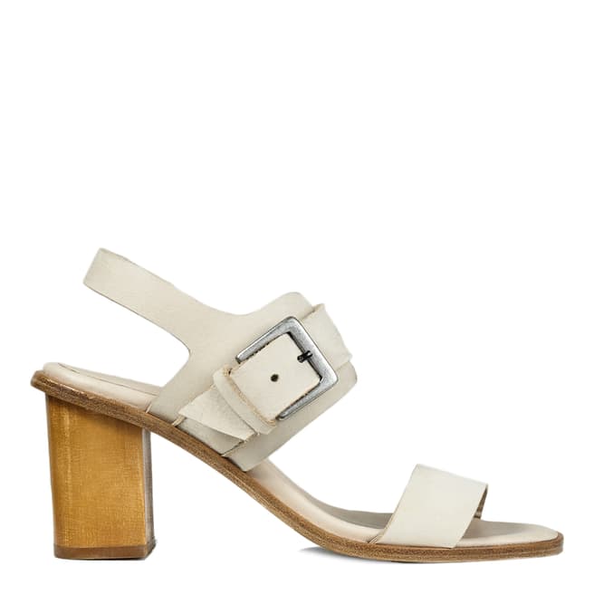 Jigsaw Taupe Britta Buckle Leather Sandals