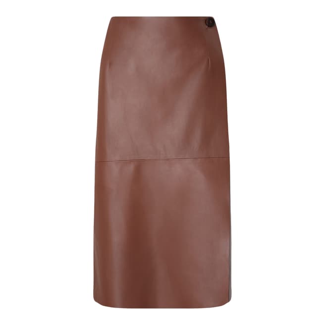 Jigsaw Redwood Wrap Leather Skirt