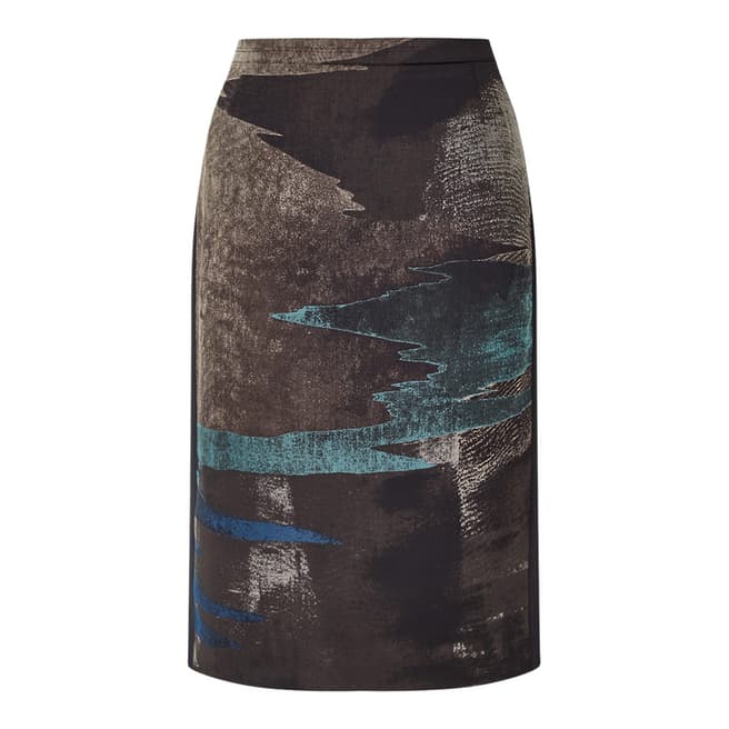 Jigsaw Grey Ocean Tide Jaquard Skirt