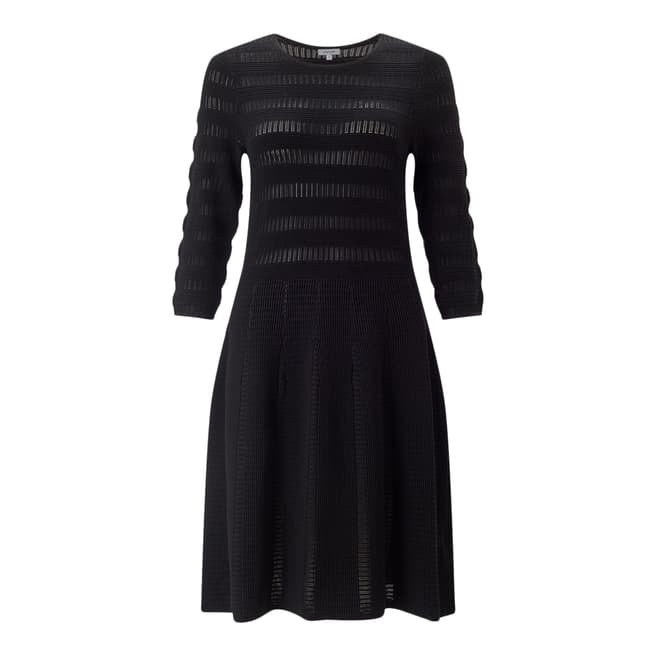 Jigsaw Black Textured Knit Dress