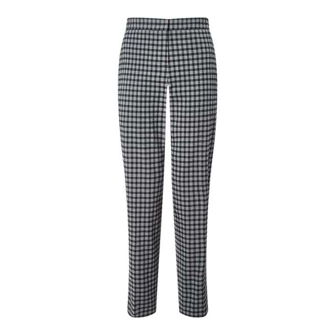 Jigsaw Charcoal Gingham Stretch Trousers