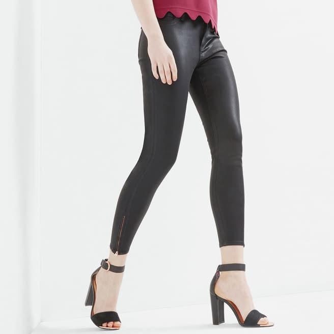 Ted Baker Black Annnas Coated Jeans
