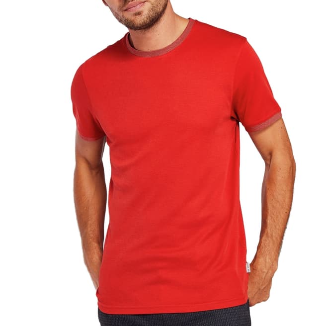 Ted Baker Orange Pik Solid Cotton T-Shirt