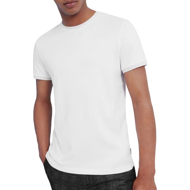 Ted Baker White Pik Solid Cotton T-Shirt