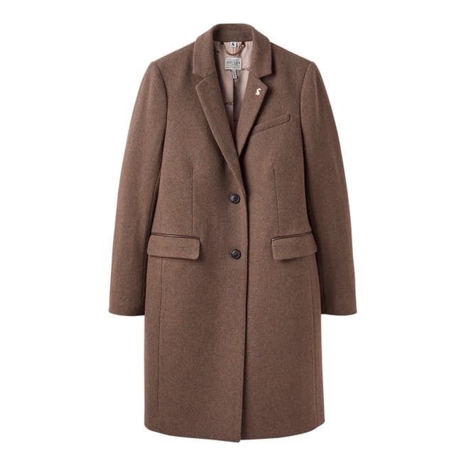 Joules Brown Cheltham Tweed Coat