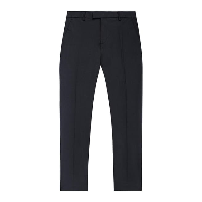 Reiss Navy Statten Slim Cotton Stretch Suit Trousers