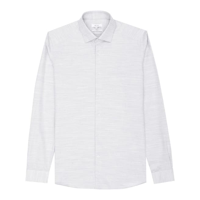 Reiss Grey Shane Slim Cotton/Linen Shirt