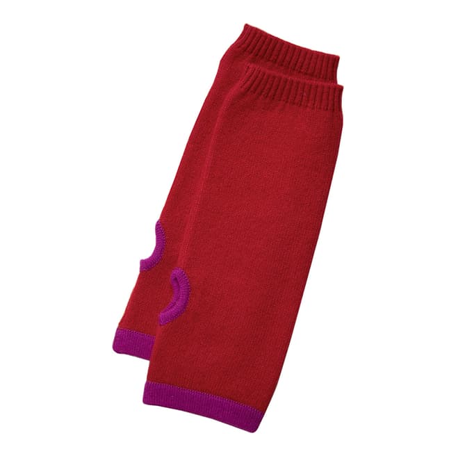Cove Cashmere Red/Purple Wrist Warmers Cashmere Gloves