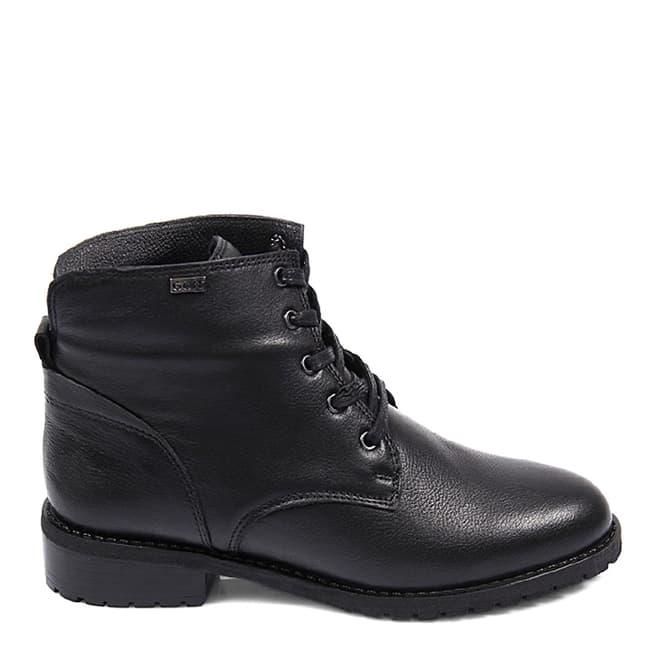 Gön Black Leather Lace Up Ankle Boots 