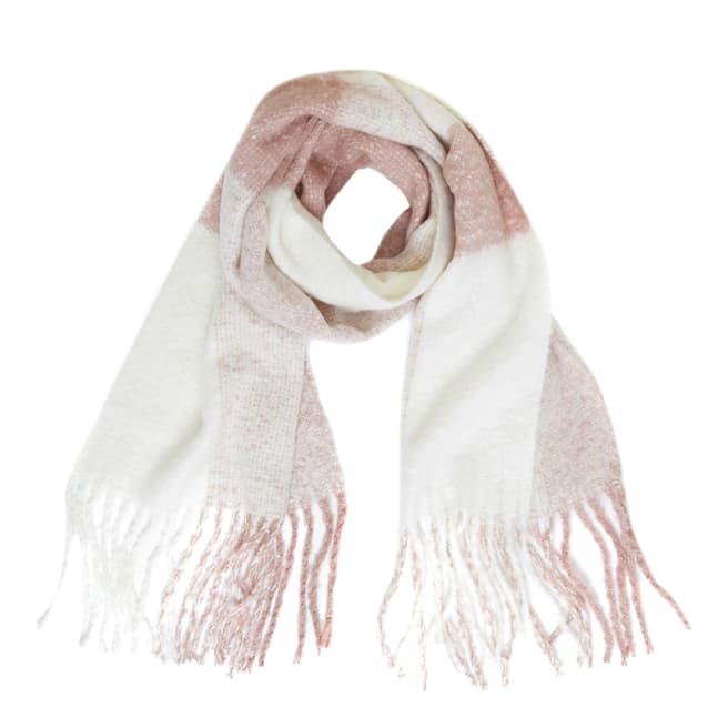 Great Plains Milk/Dusty Pink Check Print Scarf