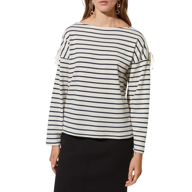 Great Plains Midnight/Milk Lace Up Stripe Top