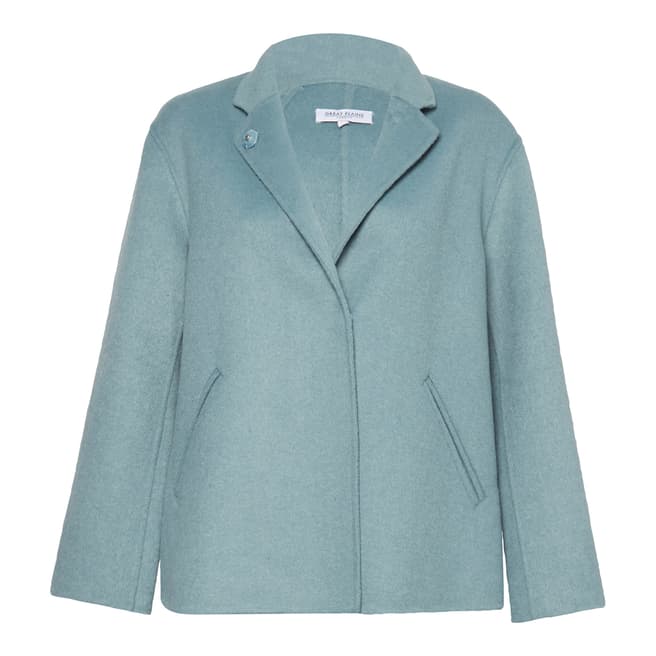 Great Plains Soft Teal Doubleface Collared Knit Jacket