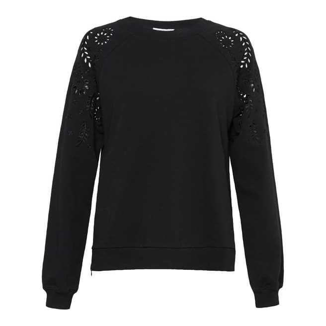 Great Plains Black Winter Embroidered Top