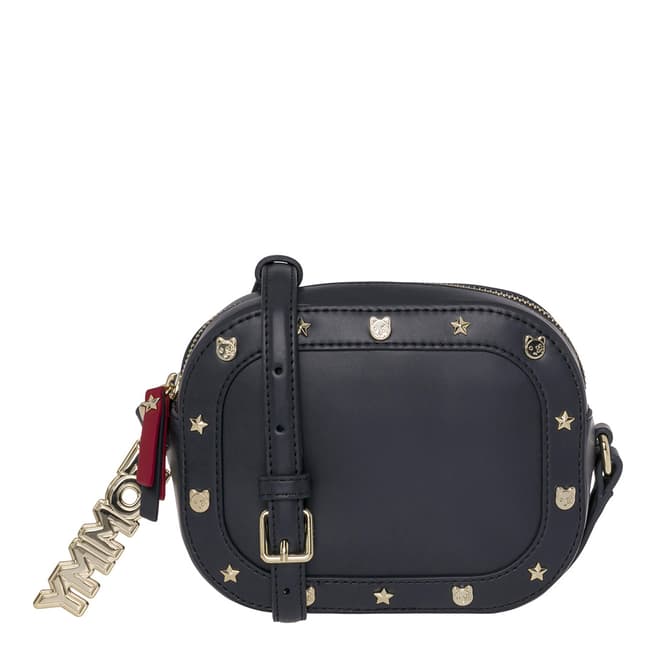 Tommy Hilfiger Blue Mascot Round Studded Crossover Bag