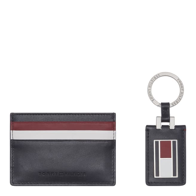 Tommy Hilfiger Blue Corporate Card Holder and Keyfob Box