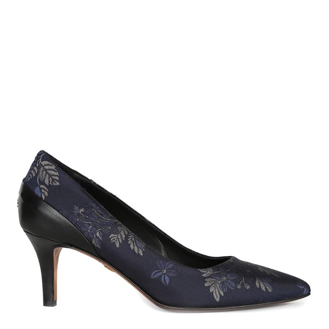 Oliver Sweeney Navy Silk Panforte Court Shoes 