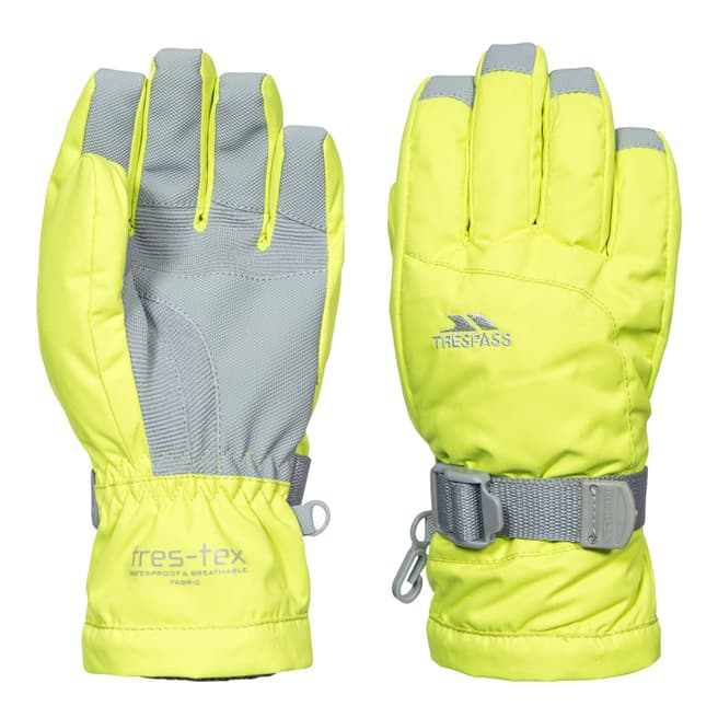Trespass Neon Yellow Simms Ski Gloves