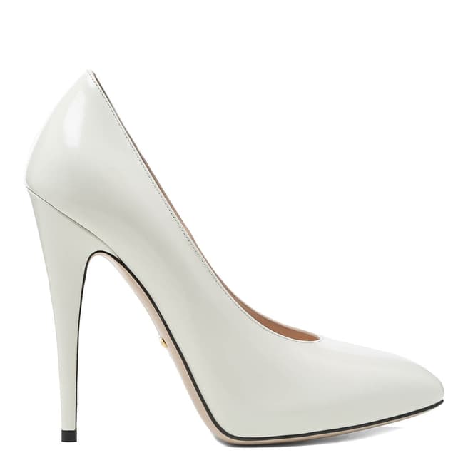 Gucci Ivory Leather High Heel Court Shoes 