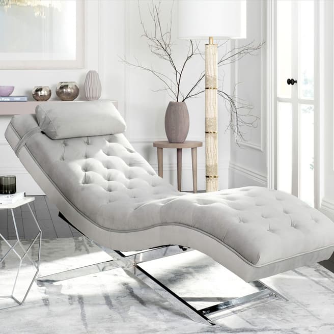 Safavieh Cara Chaise With Pillow, Grey