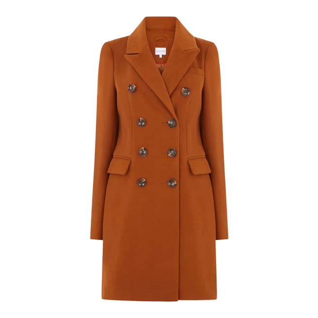 Warehouse Camel Long Double Breasted Coat